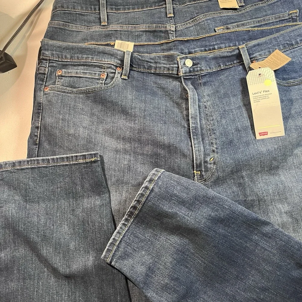 LEVI'S 502 REGULAR TAPER FIT W\ FLEX STRETCH JEAN BIG &‎ TALL 48x32 RT$79